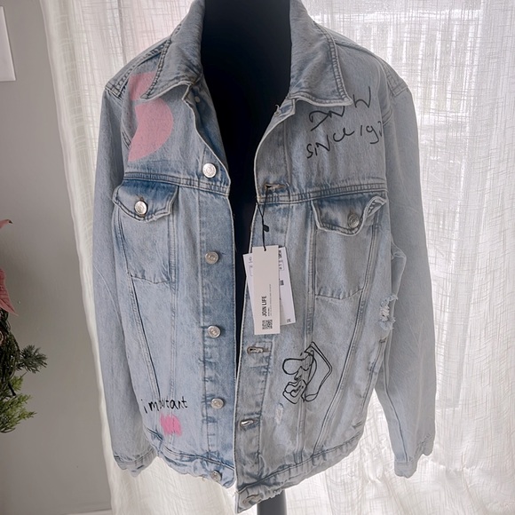 Super cool Zara Jean jacket NWT - Picture 1 of 12